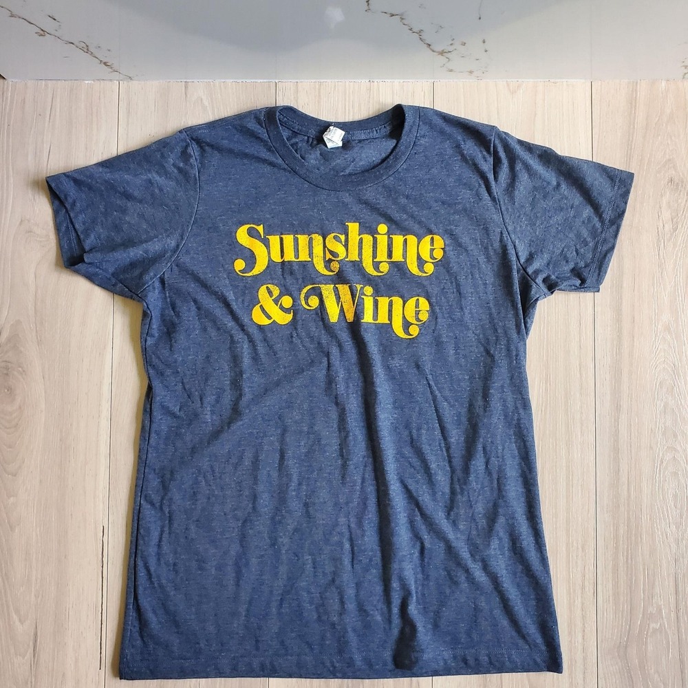 Sunshine & Wine Shirt Mens XL Blue Ei-lo Graphic Vacation Lounge Tee Casual